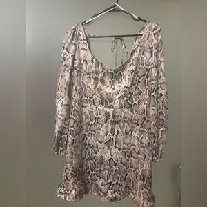 Dynamite Snake Print Dress - Brown and Cream